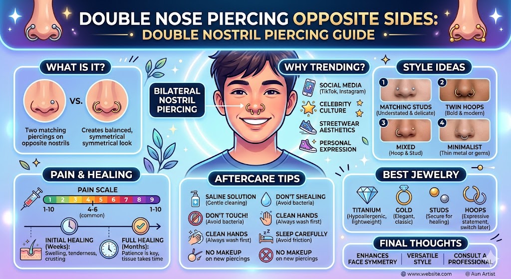 Double Nose Piercing Opposite Sides: Double Nostril Piercing Guide